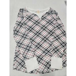 Faded Glory Women’s Plaid Long Sleeve Top Size 20 Red Black White